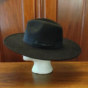 Classic Black Fedora Hat 3-3/4" Brim, approx size 7-1/8 US